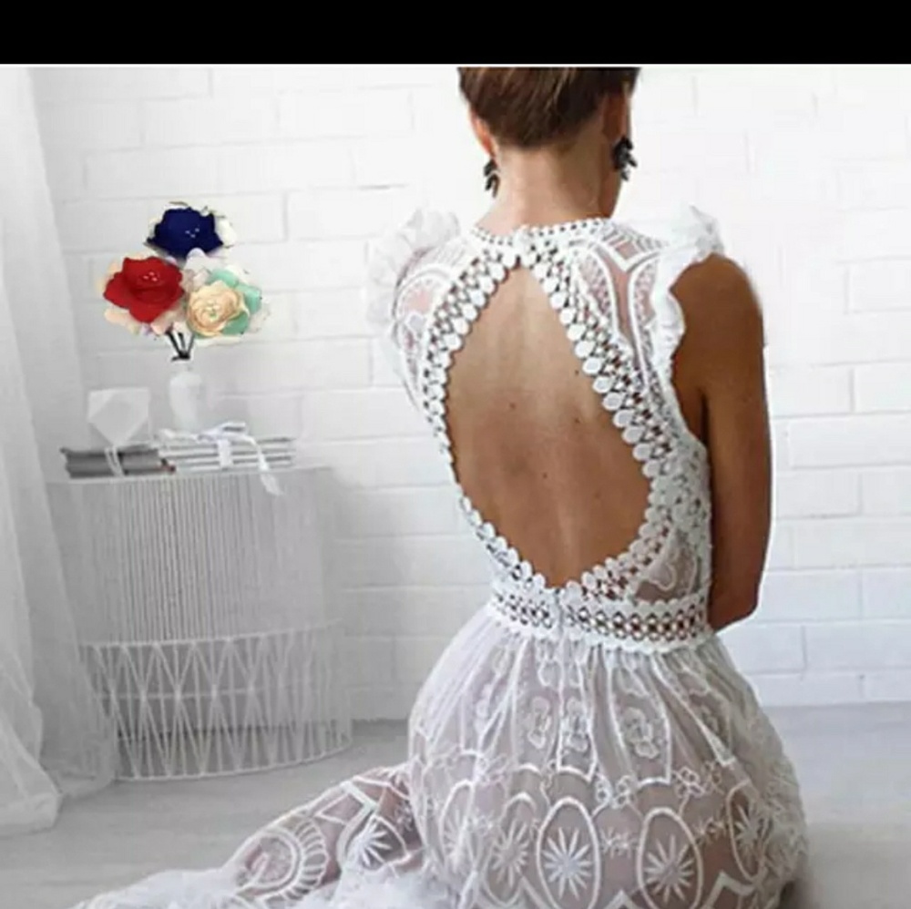 2019 Fashion Elegant Lace Long Summer Dress